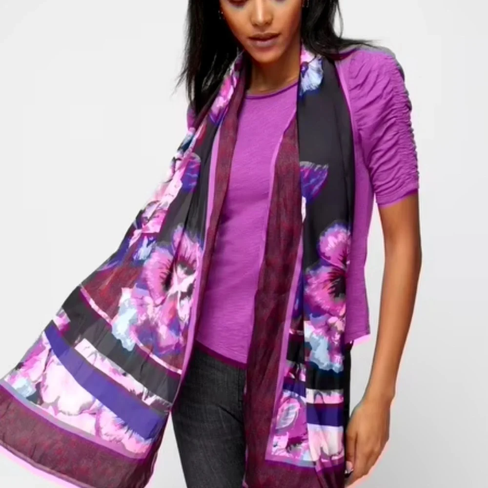 White House Black Market Viola Oblong Scarf – OS – Cabernet Satin